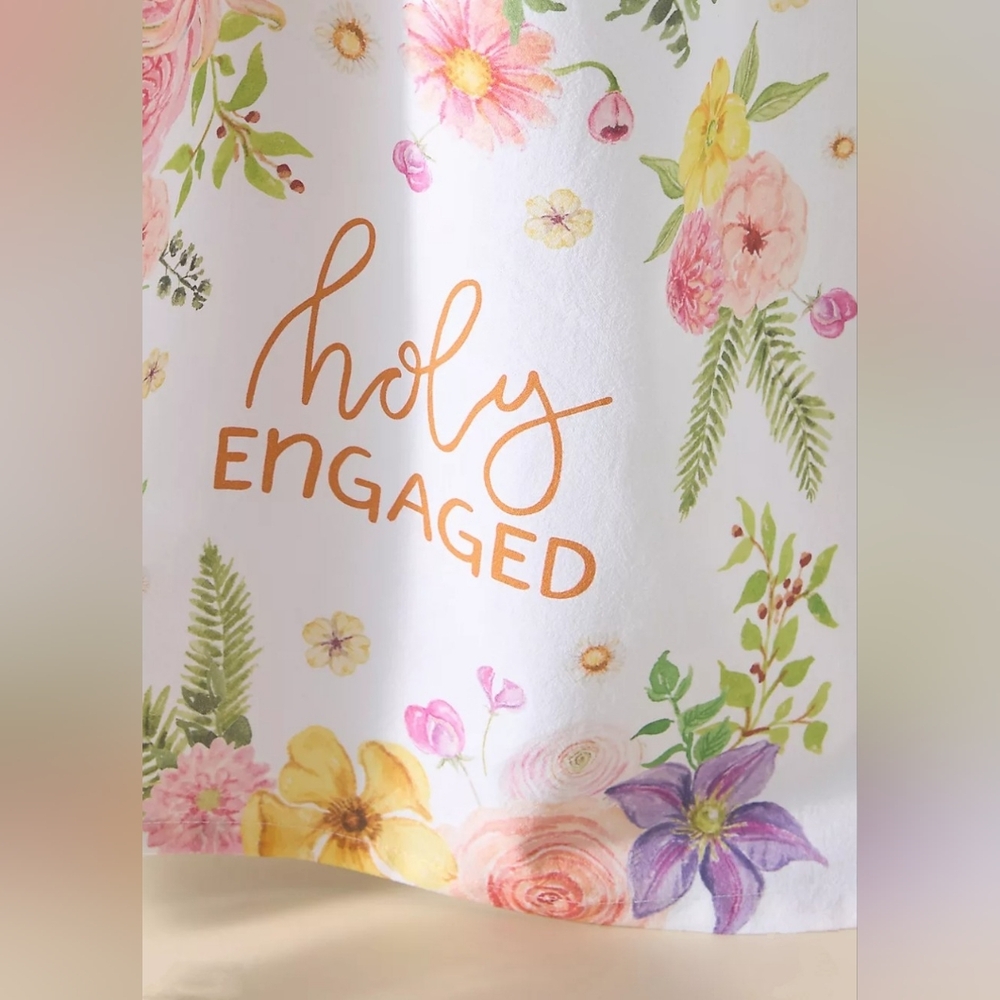 Cotton Dish Towels "Holy Engaged" - Set of 2